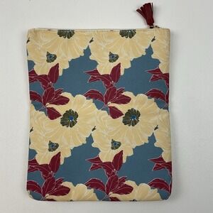 Rachel Pally Floral Fold Over Clutch Zip Pouch Purse Vegan Leather Boho Bag